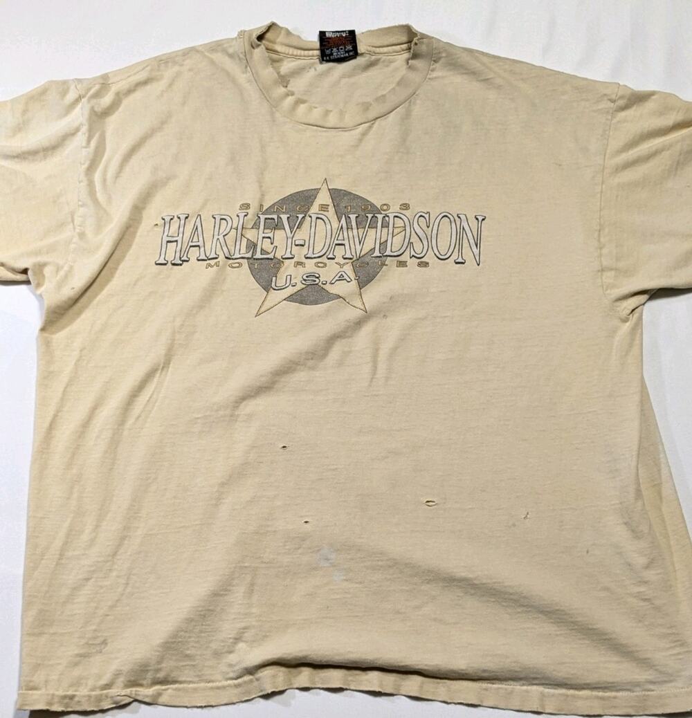 Harley Davidson Vintage New Orleans Bourbon Street Beefy T XXL Faded Thrashed